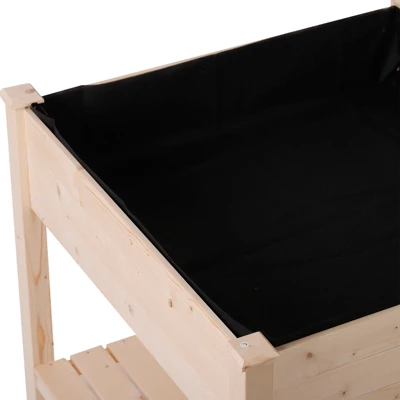 Outsunny 36'' X 36'' Raised Garden Bed With Storage Shelf, 2 Tiers Elevated Wooden Planter Box Stand For Vegetable Flower Herb, Patio And Balcony 9 Outsunny 36'' X 36'' Raised Garden Bed With Storage Shelf, 2 Tiers Elevated Wooden Planter Box Stand For Vegetable Flower Herb, Patio And Balcony - Image 7