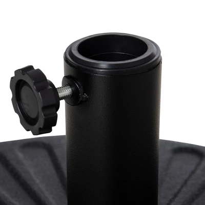 Outsunny Fillable Patio Umbrella Base Stand, Round Plastic Umbrella Holder For Outdoor, Patio, Garden, Deck And Beach, Fit Dia 38mm Pole, Black 6 Outsunny Fillable Patio Umbrella Base Stand, Round Plastic Umbrella Holder For Outdoor, Patio, Garden, Deck And Beach, Fit Dia 38mm Pole, Black - Image 4