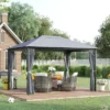 Outsunny 13' X 10' Outdoor Patio Gazebo Soft Top Canopy With PA Coated Polyester Roof, Steel/Aluminum Frame, Curtains & Netting Sidewalls, Gray 1 Outsunny 13' X 10' Outdoor Patio Gazebo Soft Top Canopy With PA Coated Polyester Roof, Steel/Aluminum Frame, Curtains & Netting Sidewalls, Gray -Outsunny GUEST f451fa36 521e 420e b7d7 b61863c5cce7