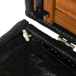 Outsunny Outdoor Storage Bench Wicker Deck Boxes With Wooden Seat, Gas Spring, Rattan Container Bin With Lip, Ideal For Storing Tools, Accessories And Toys -Outsunny GUEST f601288f ca9e 4aff a51c e044b59f2fd7