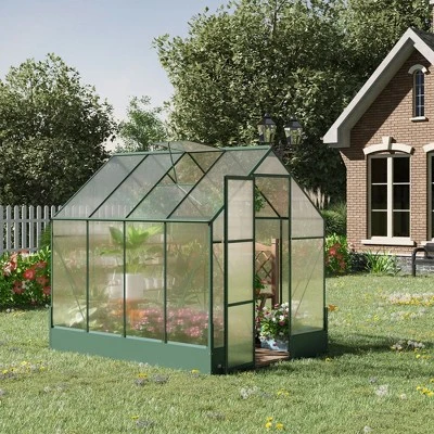 Outsunny Walk-in Plant Polycarbonate Greenhouse With Temperature Controlled Window Hobby Greenhouse For Backyard/Outdoor 4 Outsunny Walk-in Plant Polycarbonate Greenhouse With Temperature Controlled Window Hobby Greenhouse For Backyard/Outdoor - Image 2