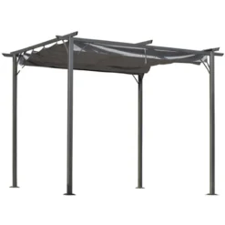 Outsunny 10' X 10' Retractable Patio Gazebo Pergola With UV Resistant Outdoor Canopy & Strong Steel Frame 19 Outsunny 10' X 10' Retractable Patio Gazebo Pergola With UV Resistant Outdoor Canopy & Strong Steel Frame -Outsunny GUEST f87ccd76 2dc1 4cf8 82d6 0299f8ef4eeb