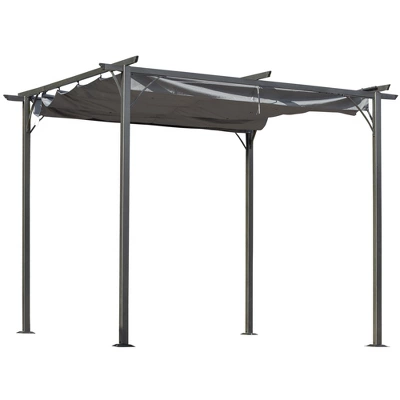Outsunny 10' X 10' Retractable Patio Gazebo Pergola With UV Resistant Outdoor Canopy & Strong Steel Frame 11 Outsunny 10' X 10' Retractable Patio Gazebo Pergola With UV Resistant Outdoor Canopy & Strong Steel Frame - Image 9