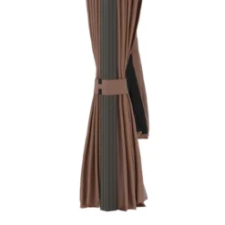 Outsunny Outdoor Hardtop Gazebo Galvanized Steel Canopy With Aluminum Frame Double Vented Roof Pergola With Netting And Curtains For Patios, Gardens, Lawns, Dark Brown -Outsunny GUEST f955ea82 cc6c 44cc 95b3 bb086c1457fd