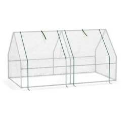 Outsunny Portable Mini Greenhouse With Large Zipper Doors, Outdoor Garden With Water/UV PE Cover, 6' X 3' X 3', White 9 Outsunny Portable Mini Greenhouse With Large Zipper Doors, Outdoor Garden With Water/UV PE Cover, 6' X 3' X 3', White -Outsunny GUEST f9c17ec5 9894 47b6 bd4b 2e92eaac46f1
