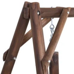 Outsunny 6.5' Outdoor Rustic Loveseat Solid Wood Natural Log Garden Swing -Outsunny GUEST fae24248 9cd6 4171 943b 74c7b81c8056