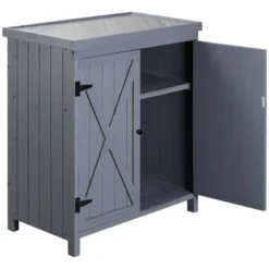 Outsunny Garden Storage Cabinet, Outdoor Tool Shed With Galvanized Top And Two Shelves For Yard Tools Or Pool Accessories 14 Outsunny Garden Storage Cabinet, Outdoor Tool Shed With Galvanized Top And Two Shelves For Yard Tools Or Pool Accessories -Outsunny GUEST fcd3080c eeb3 45d0 a643 3185c66930f2