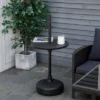 Outsunny 20" Umbrella Table Tray Portable Round Table Top For Beach, Patio, Garden, Swimming Pool, Deck, Black