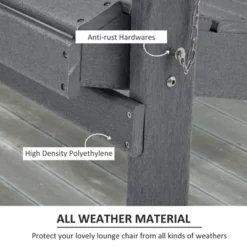 Outsunny 3 Piece Adirondack Chair Set Of 2, HDPE Folding Fire Pit Chairs And Patio Table, Outdoor Furniture With Slatted Seat, Dark Gray 8 Outsunny 3 Piece Adirondack Chair Set Of 2, HDPE Folding Fire Pit Chairs And Patio Table, Outdoor Furniture With Slatted Seat, Dark Gray -Outsunny GUEST ffef60b4 2edb 4c33 8afb f8fceef8b96a